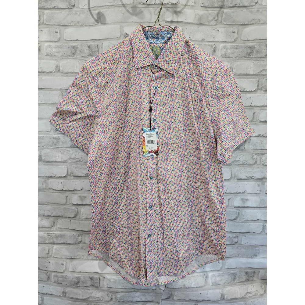 NWT $178 Robert Graham S Pocatello Classic Fit Short Sleeve Stretch Shirt Men